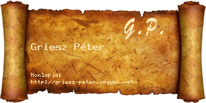 Griesz Péter névjegykártya