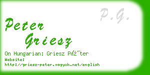 peter griesz business card